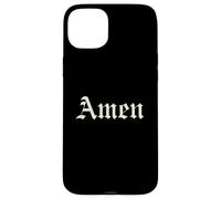 Amen Shirt - Puissante Citation Foi Catholique Traditionnelle Coque pour iPhone 15 Plus