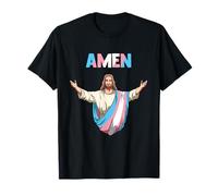 Amen Transgender Jésus Trans Flag LGBTQ Pride T-Shirt