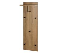 HAKU Möbel garderobe Murale chêne, Noir, MDF, métal - Dim.: L 30 cm x H 100 cm x P 20 cm, Style: Modern