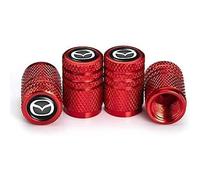 AMENAS Bouchons de Valve de Pneu de Voiture pour Mazda 3 MX-5 CX-3 CX-5, Résistant à la Corrosion, Roue Accessoires en Plastique et Caoutchouc, Rouge
