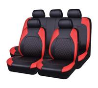 AMENAS Cuir Ensembles De Housses Siège Voiture pour Nissan Juke 2013-2016, Housse de Siege Avant et Arrière Coussin de SièGe Accessoires Interieur,B/Red