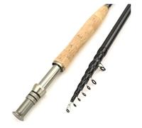 AMENGJ Canne a Peche Canne à pêche à la Mouche télescopique Portable en Carbone avec Base en métal de 2,1/3 m(2.4M)