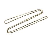 AMENGJ Chaine Acier Inoxydable Collier de 5 Perles à Billes plaquées Or, Bronze et Argent, Longueur 65 cm, connecteurs(Bronze,2.0 mm)