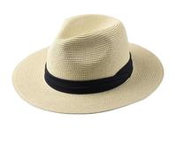 AMENGJ Chapeau de Paille Homme Chapeau de Soleil 64 cm for Hommes et Femmes, Chapeau de Paille à Large Bord, Grande Taille(Beige,XL 61-64cm)