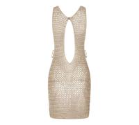 AMENGJ Crochet Maillot de Bain Coverup Mini Robe de Plage for Femme, Tenue de Plage, Cache-Maillot(Color 1,S)