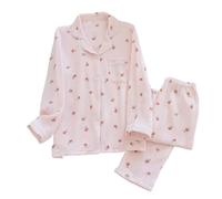 AMENGJ Ensembles de Pyjama Femme Gaze de Coton Hiver Femmes Pyjamas Imprimer Pyjamas Homewear Dames Pyjamas Femmes vêtements de Nuit Automne Femme vêtements de Nuit(Type 3,M)