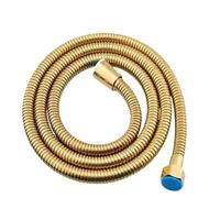 AMENGJ Flexible de Douche Pommeau de Douche Flexible en Acier doré de 1,5 m avec Insert en Laiton, Couleur Or brossé