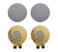 AMENGJ Marqueurs de Balle de Golf Clip Magnetic Golf Hat Clip with Ball Marker 2Set 25mm(Golden)