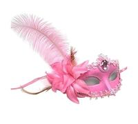 AMENGJ Masque bal Masqué Costume de bal masqué sexy for femme, avec diamants, masque vénitien, plumes et fleurs, style princesse(Color 17)