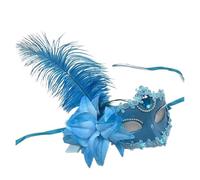 AMENGJ Masque bal Masqué Costume de bal masqué sexy for femme, avec diamants, masque vénitien, plumes et fleurs, style princesse(Color 12)