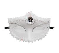 AMENGJ Masque bal Masqué Costume de bal masqué sexy for femme, avec diamants, masque vénitien, plumes et fleurs, style princesse(Color 1)