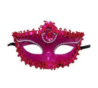 AMENGJ Masque bal Masqué Costume de bal masqué sexy for femme, avec diamants, masque vénitien, plumes et fleurs, style princesse(Color 6)