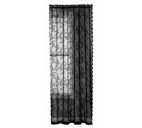 AMENGJ Rideaux Voilages Rideau en Dentelle aéré, Fin, Lavable, décoratif, Motif Floral, Noir, Transparent, for la Maison(M)