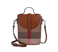 AMENGJ Sacoche Femme Mini sac à bandoulière for femme, motif écossais, en toile patchwork, portable, petit format(Color 2)