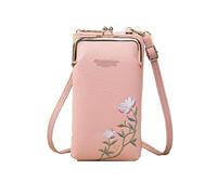 AMENGJ Sacoche Femme Petit sac bandoulière for téléphone portable en cuir PU for femme, élégant, motif floral, portefeuille messager for filles(Color 5)