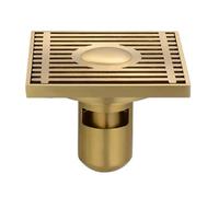 AMENGJ Siphon de Sol Drain de Sol en Laiton doré 10X10cm Douche carrée Type de désodorisation Salle de Bain/Cuisine Machine à Laver Drain de Sol à Double Usage(Color 6)