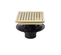 AMENGJ Siphon de Sol Insert de carrelage en Treillis Anti-Odeur en Acier Inoxydable 304, Noir brossé Or, Drain de Sol Plus Rapide(Gold 04,110mm)