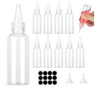 Amentalove 12PCS 60ml Bouteille Sauce, Flacon Sauce, Recipient Sauce, Plastique, Squeeze Bouteilles,Transparent Flacon Souple en Plastique avec Etiquettes pour Sauce d'Huile Ketchup DIY Crafts