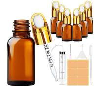 Amentalove 6PCS 10ml Flacon Compte Gouttes, Flacons en Verre Ambre avec Pipettes,Bouteilles en Verre Vide avec Compte Gouttes Pipettes pour Huile Essentielle,Aromathérapie, Liquids Chimique, Parfum