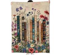 amepay Couverture de Livre Vintage pour Enfants, Filles, Femmes, lecteurs rétro et Floraux, Douce, Confortable, légère pour Chambre, canapé, lit, décoration de Lecture Moderne, Amoureux de la