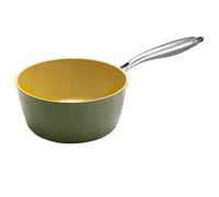 AMERCOOK - Casserole AmVegan Chef 20cm - Revêtement Céramique Antiadhésif à l'Huile d'Olive - 100% Vegan - Induction, Four & Air Fryer - Testé en Cuisine Professionnelle - Vert Olive