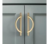 Amerdeco ZH0027 Lot de 6 poignées d'armoire de cuisine en or brossé 128 mm d'écart entre les trous