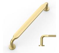 Amerdeco ZH0051 Lot de 15 poignées d'armoire de cuisine en alliage de zinc massif plaqué or brossé 128 mm d'écart entre les trous