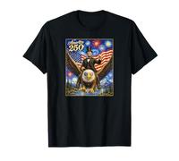 America 250 Abe Lincoln sur Le pygargue à tête Blanche et Drapeau des États-Unis 4 Juillet T-Shirt