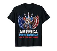 America 250th Birthday 2026 Patriotic Rockstar Eagle Party T-Shirt