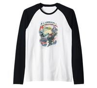America 4th of July Patriotic Eagle Flag Freedom Manche Raglan