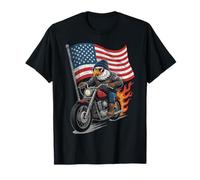 America Bald Eagle en Tant Que Motard équitation Moto T-Shirt