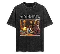 America Band Rock Men's T-Shirt Black Unisex Mens Tees S