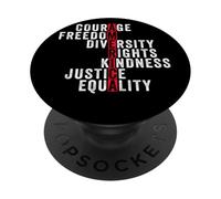 America Courage Freedom Rights Diversity Justice Equality PopSockets PopGrip Adhésif