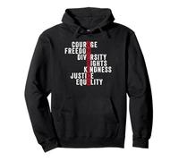America Courage Freedom Rights Diversity Justice Equality Sweat à Capuche