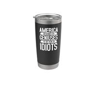 America Designed by Geniuses Run by Idiots Citation Gobelet isotherme en acier inoxydable double paroi