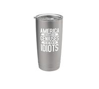 America Designed by Geniuses Run by Idiots Citation Gobelet isotherme en acier inoxydable double paroi