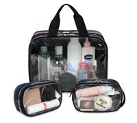 America Eagle Trousse de maquillage de voyage pour homme et femme Motif drapeau de l'aigle translucides 3 pièces Grande trousse de toilette, couleur, L, Trousse de maquillage