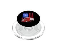 America Flag Trucker Funny Trucking Truck Driver PopSockets PopGrip pour MagSafe