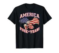 America Fuck Yeah Bald Eagle Beer 4 juillet Vintage T-Shirt