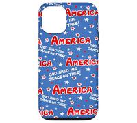 America God Shed His Grace on Thee, Rouge, Blanc et Bleu Coque pour iPhone 12/12 Pro