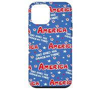 America God Shed His Grace on Thee, Rouge, Blanc et Bleu Coque pour iPhone 12 Mini