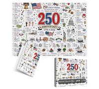 America Jigsaw Puzzle - 1000 Piece Patriotic Activity, 1776-2026 Birthday Challenge, Educational Brain Toy | Daily Office School Classroom Desktop Holiday Party Festival, July Fourth Celebration