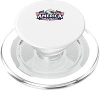 America Land of The Brave avec Aigle et Drapeau PopSockets PopGrip pour MagSafe