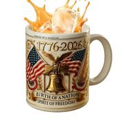 America Mug - Ceramic Material 350ml, Commemorative Mug, Ceramic Coffee, Patriotic Gift | 250th Design, Daily Drinkware For Friend, Family, Dad, Mother, Grandparent, Men, Women