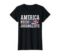 America Needs Journalist Headline Journalism T-Shirt Graphique avec Valeur, Femme, Noir, M