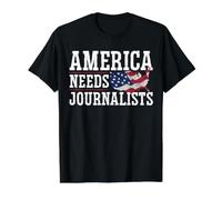 America Needs Journalist Headline Journalism T-Shirt Graphique avec Valeur, Homme, Noir, M