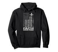 America Pride US Flag Faith Over Fear Christian Bible Prayer Sweat à Capuche