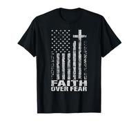America Pride US Flag Faith Over Fear Christian Bible Prayer T-Shirt