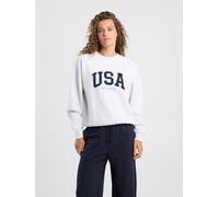 America Today Sweat-shirt gris chiné / noir, Taille M