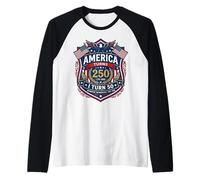 America Turns 250 I Turn 50 Since 50th Birthday Emblem Manche Raglan